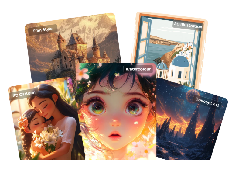 Text to image card styles